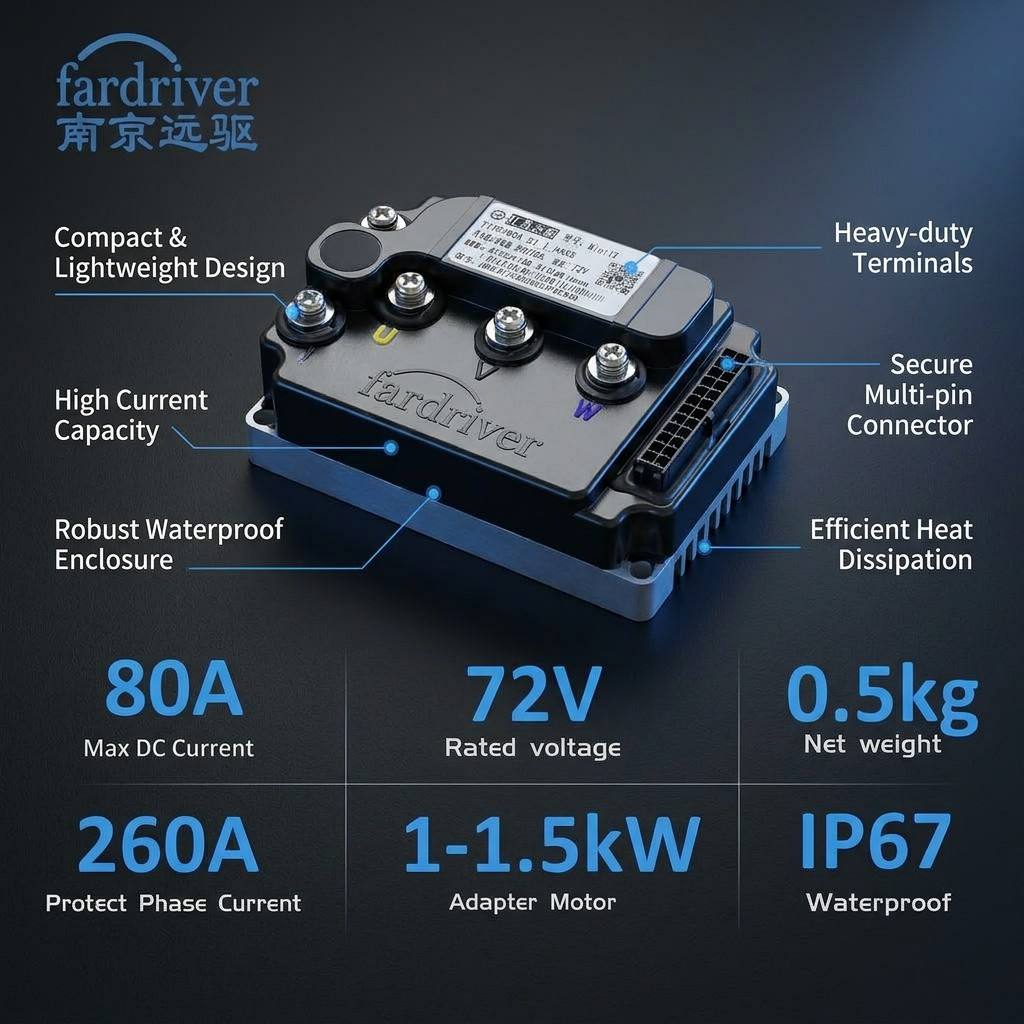 Kelly Kls7230S Controller - Sterownik sinusoidalny Fardriver ND72260 MiNi12 72V